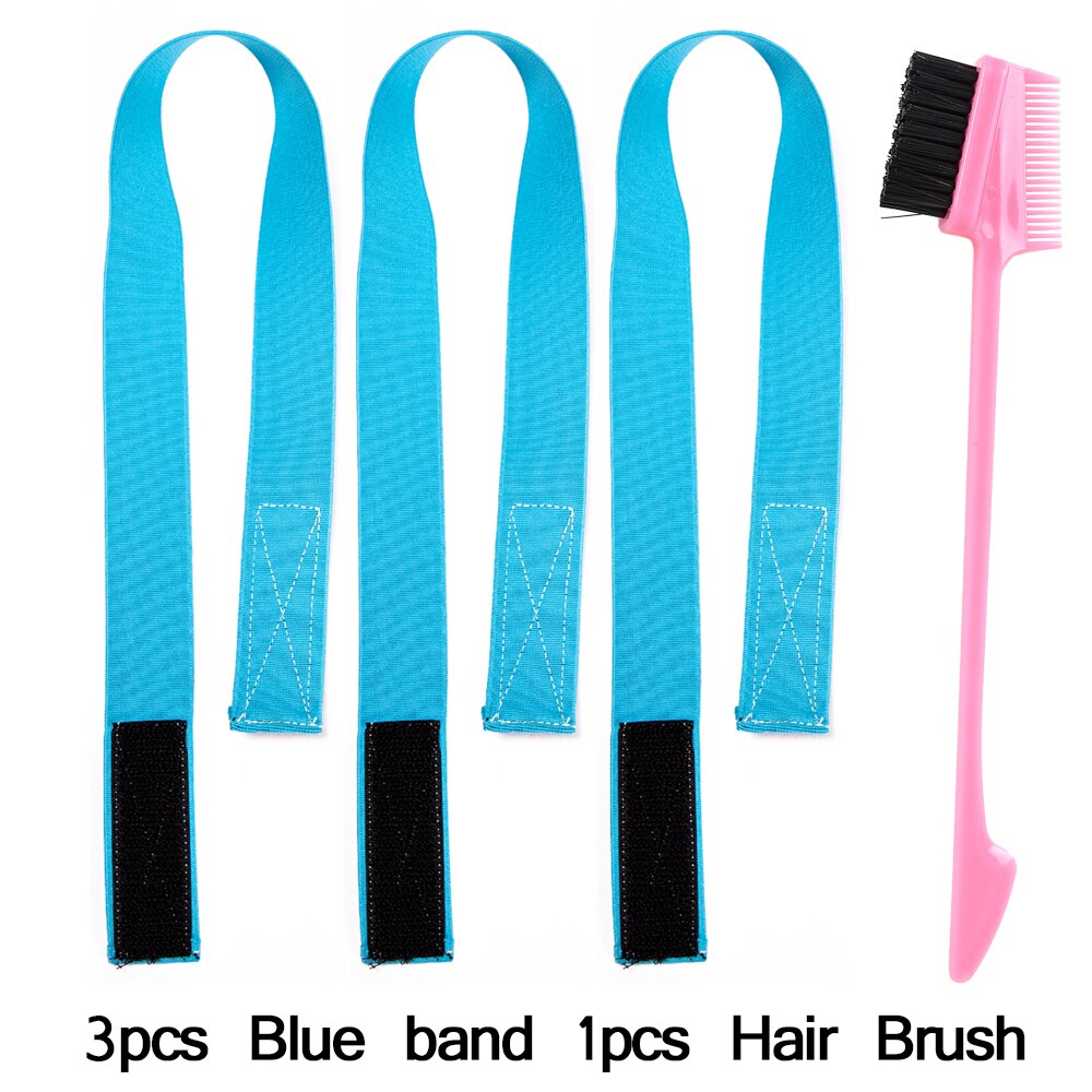 60CM Edges Hair Wrap Wig Band Multifunction Control Hair Brush For Wigs Double Sided Makeup Comb Professional Melt Band 4pcs/set