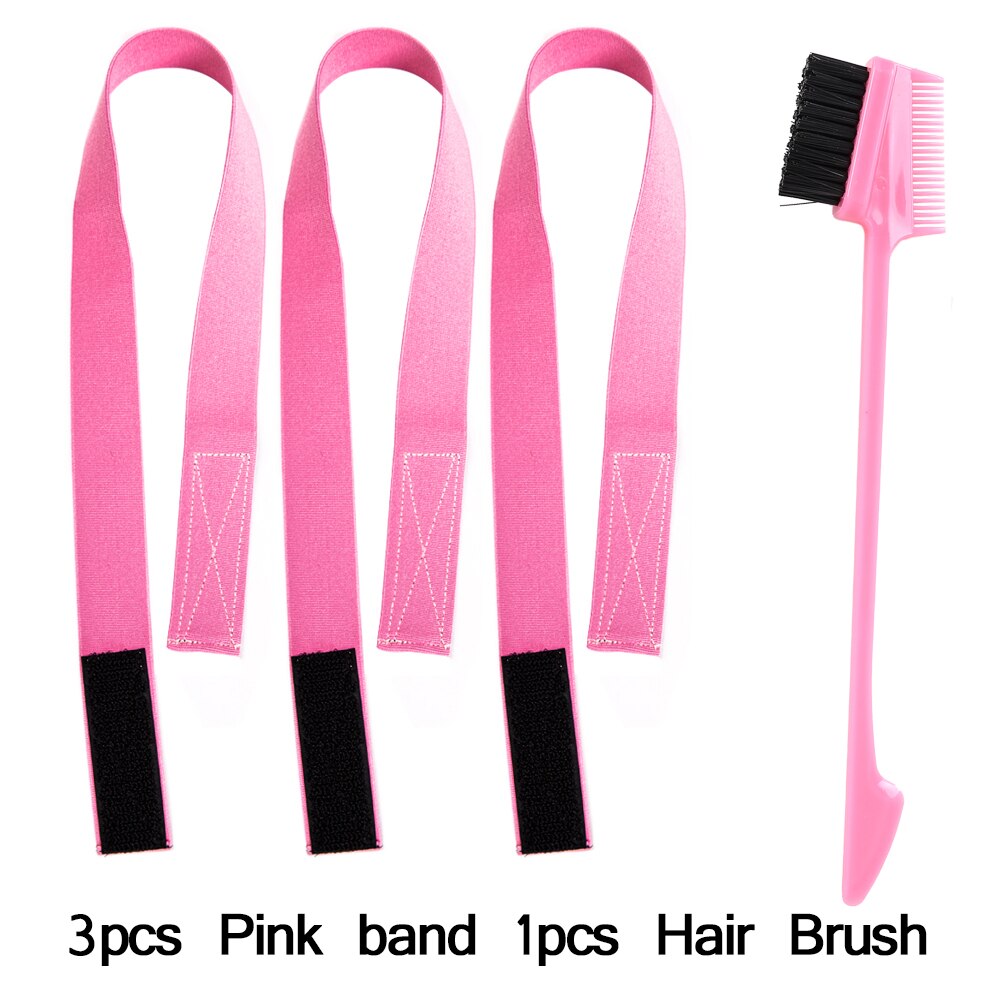 60CM Edges Hair Wrap Wig Band Multifunction Control Hair Brush For Wigs Double Sided Makeup Comb Professional Melt Band 4pcs/set