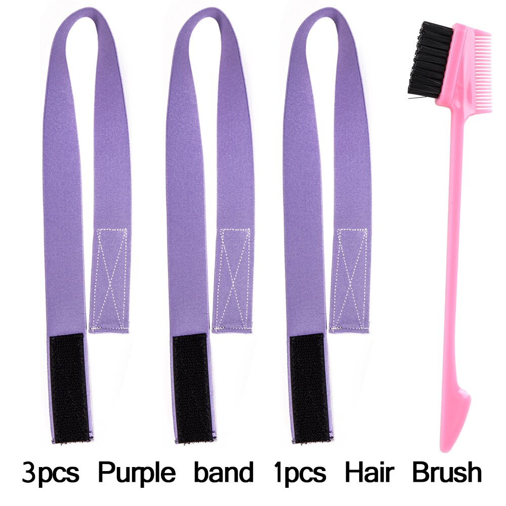 60CM Edges Hair Wrap Wig Band Multifunction Control Hair Brush For Wigs Double Sided Makeup Comb Professional Melt Band 4pcs/set