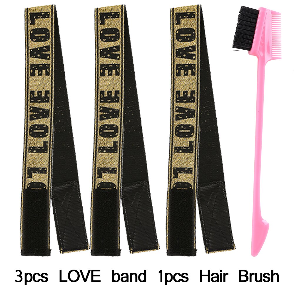 60CM Edges Hair Wrap Wig Band Multifunction Control Hair Brush For Wigs Double Sided Makeup Comb Professional Melt Band 4pcs/set