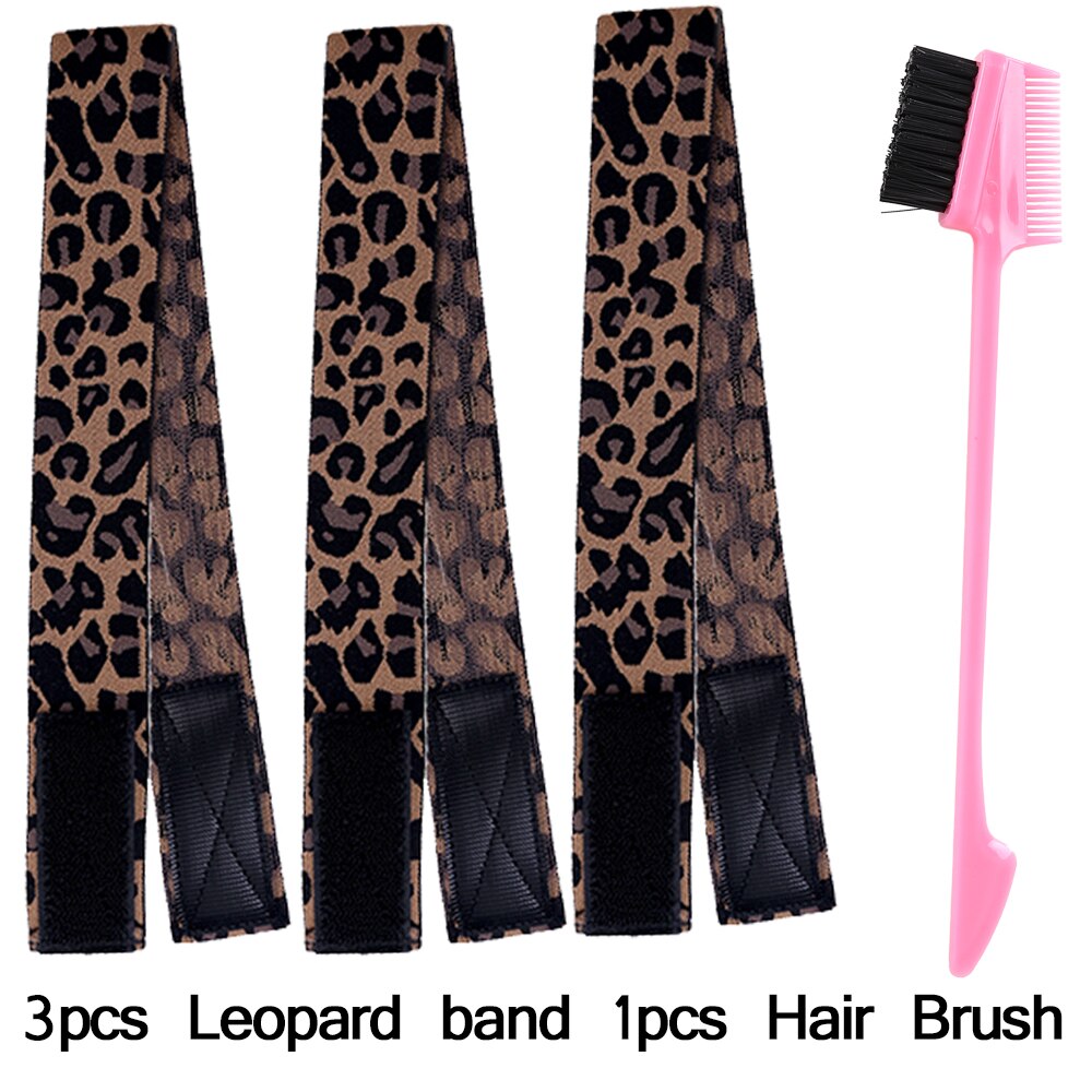60CM Edges Hair Wrap Wig Band Multifunction Control Hair Brush For Wigs Double Sided Makeup Comb Professional Melt Band 4pcs/set