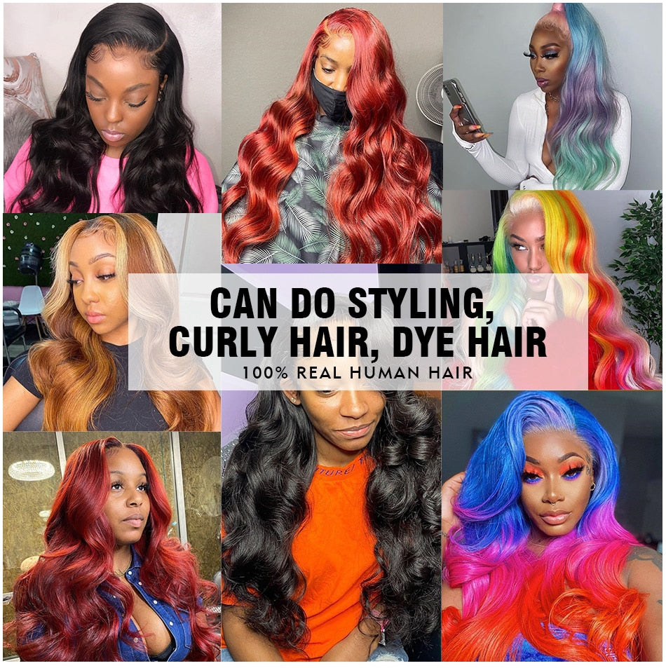 13x6 Body Wave Lace Front Wig Full Lace Human Hair Wigs For Women Pre Plucked 13x4 30 34 Inch Hd Loose Wave 360 Lace Frontal Wig