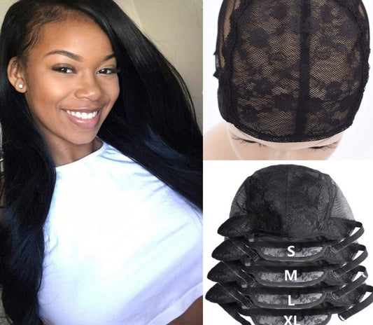Adjustable Wig Caps For DIY Wig S/L/XL Base Cap Black Weaving Wig Tools Cap Lace Wig Caps Weave Cap For Making a Wig