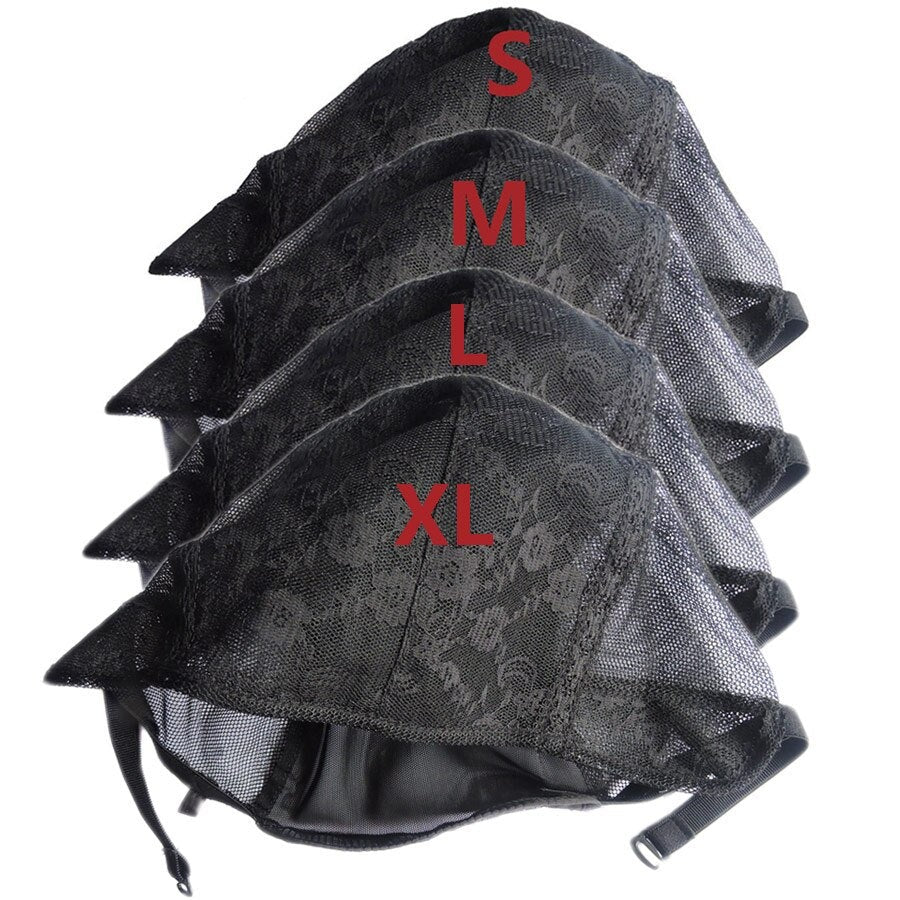 Adjustable Wig Caps For DIY Wig S/L/XL Base Cap Black Weaving Wig Tools Cap Lace Wig Caps Weave Cap For Making a Wig