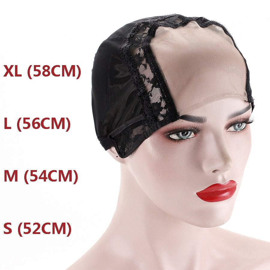 Adjustable Wig Caps For DIY Wig S/L/XL Base Cap Black Weaving Wig Tools Cap Lace Wig Caps Weave Cap For Making a Wig