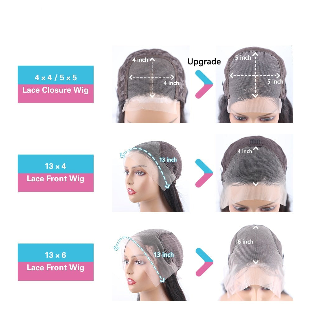 Loose Deep Wave Human Hair Wigs 13x4 Lace Frontal Human Hair Wig Loose Wave Curly Lace Front Wig 30Inch Pre-Plucked Glueless Wig