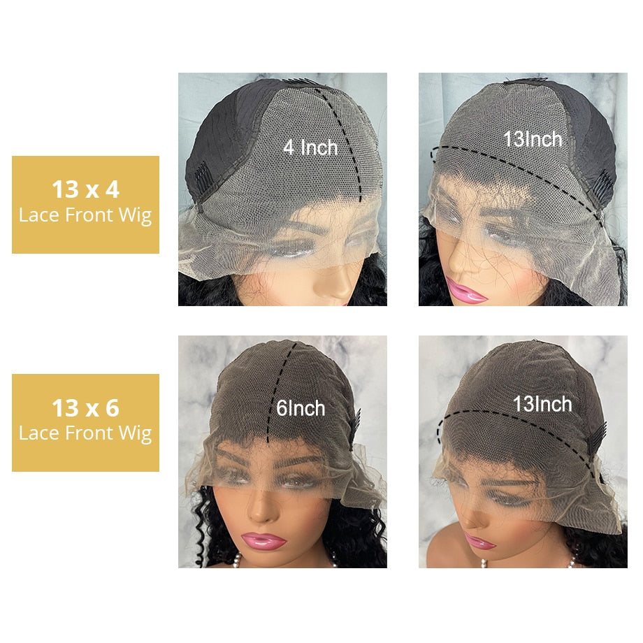 13x6 Water Wave Lace Front Wig Curly Wigs For Women Human Hair Bob Pre Plucked 30 Inch 13x4 Hd Transparent Deep Wave Frontal Wig