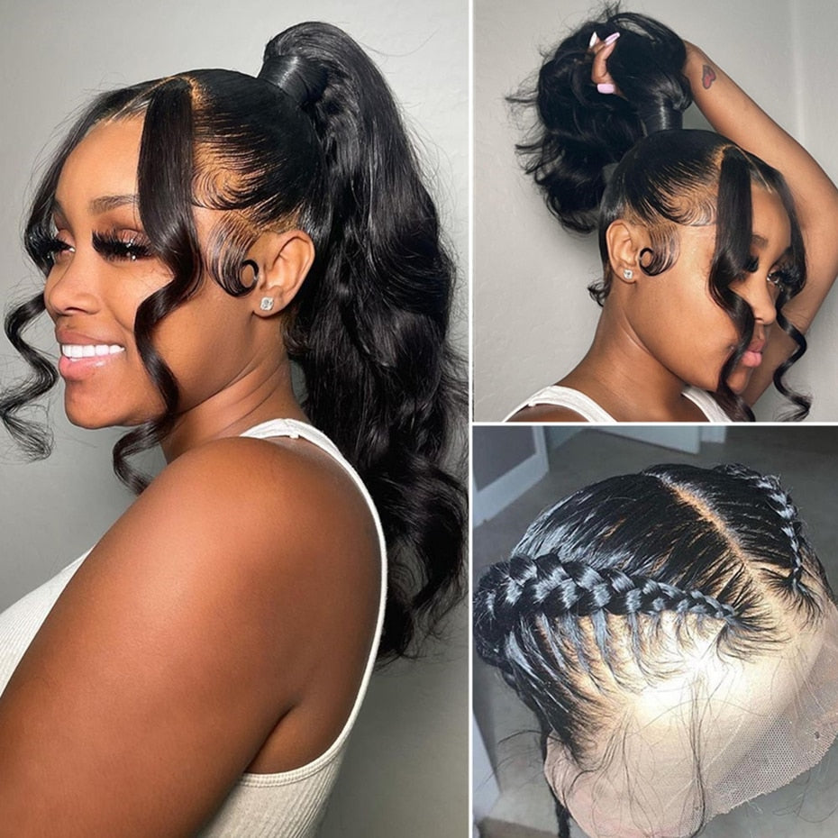 360 Full Lace Wig Human Hair Pre Plucked Body Wave Lace Front Wigs For Women HD 13x6 Frontal Wig Remy Human Hair Wigs Bling