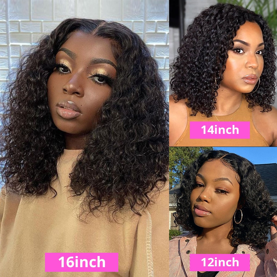 Water Wave Lace Front Wigs for Women Brazilian Closure Bob Wig 13x4 Transparent Lace Frontal Short Wigs Human Hair Pre Plucked