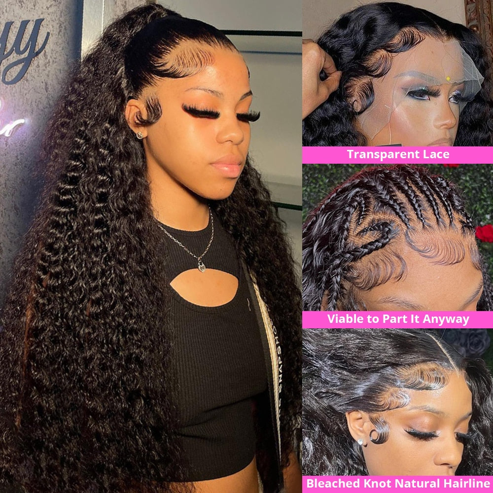 360 Full Lace Frontal Wig Human Hair Pre Plucked Brazilian Deep Wave Frontal Wig 13x4 HD Lace Front Human Hair Wigs For Women