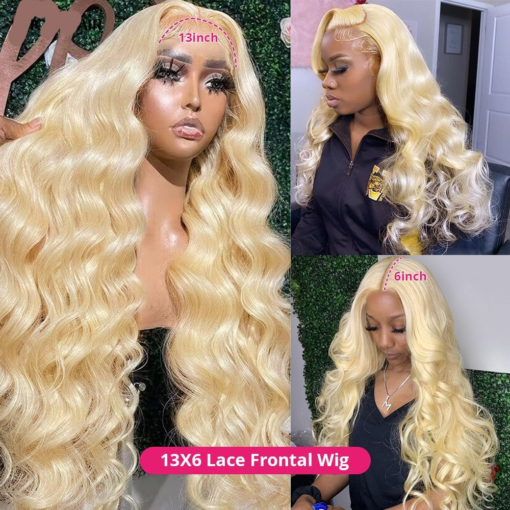 250 Density 13x6 Transparent HD Lace Frontal Wigs For Women Brazilian Remy 13x4 613 Blonde Body Wave Human Hair Wigs