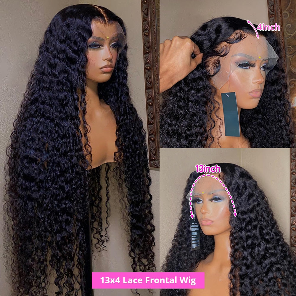 360 Full Lace Frontal Wig Human Hair Pre Plucked Brazilian Deep Wave Frontal Wig 13x4 HD Lace Front Human Hair Wigs For Women