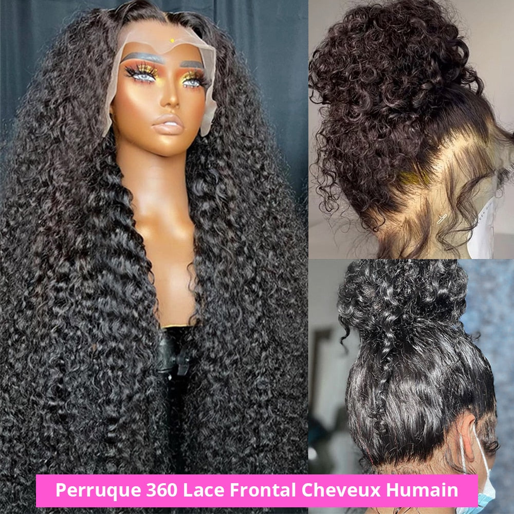 360 Full Lace Frontal Wig Human Hair Pre Plucked Brazilian Deep Wave Frontal Wig 13x4 HD Lace Front Human Hair Wigs For Women