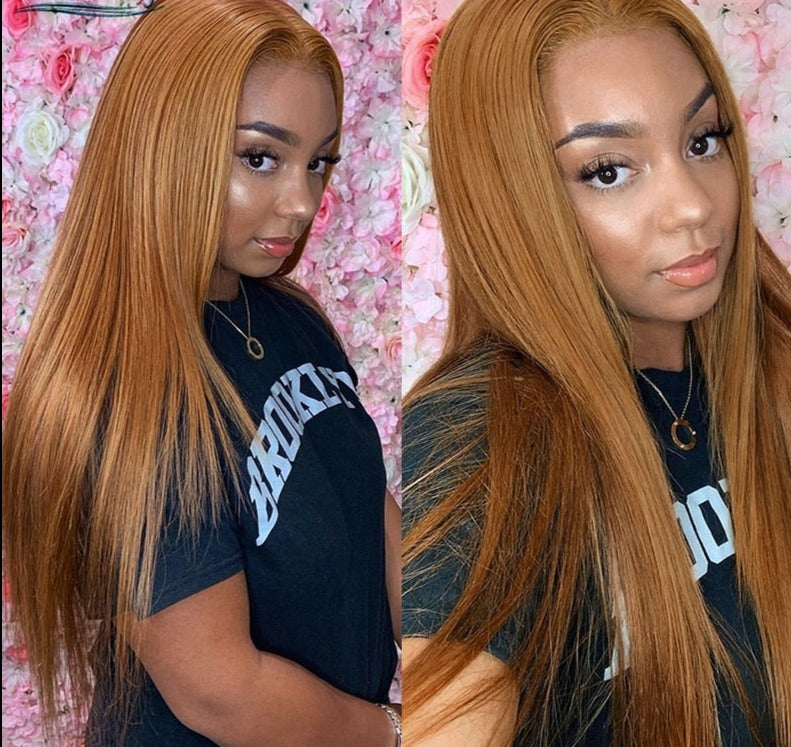 Ginger Blonde Lace Front Wigs Straight Peruvian Transparent HD Lace Human Hair Wigs Burgundy 99J 13*1 Part Lace Wigs Remy Orange