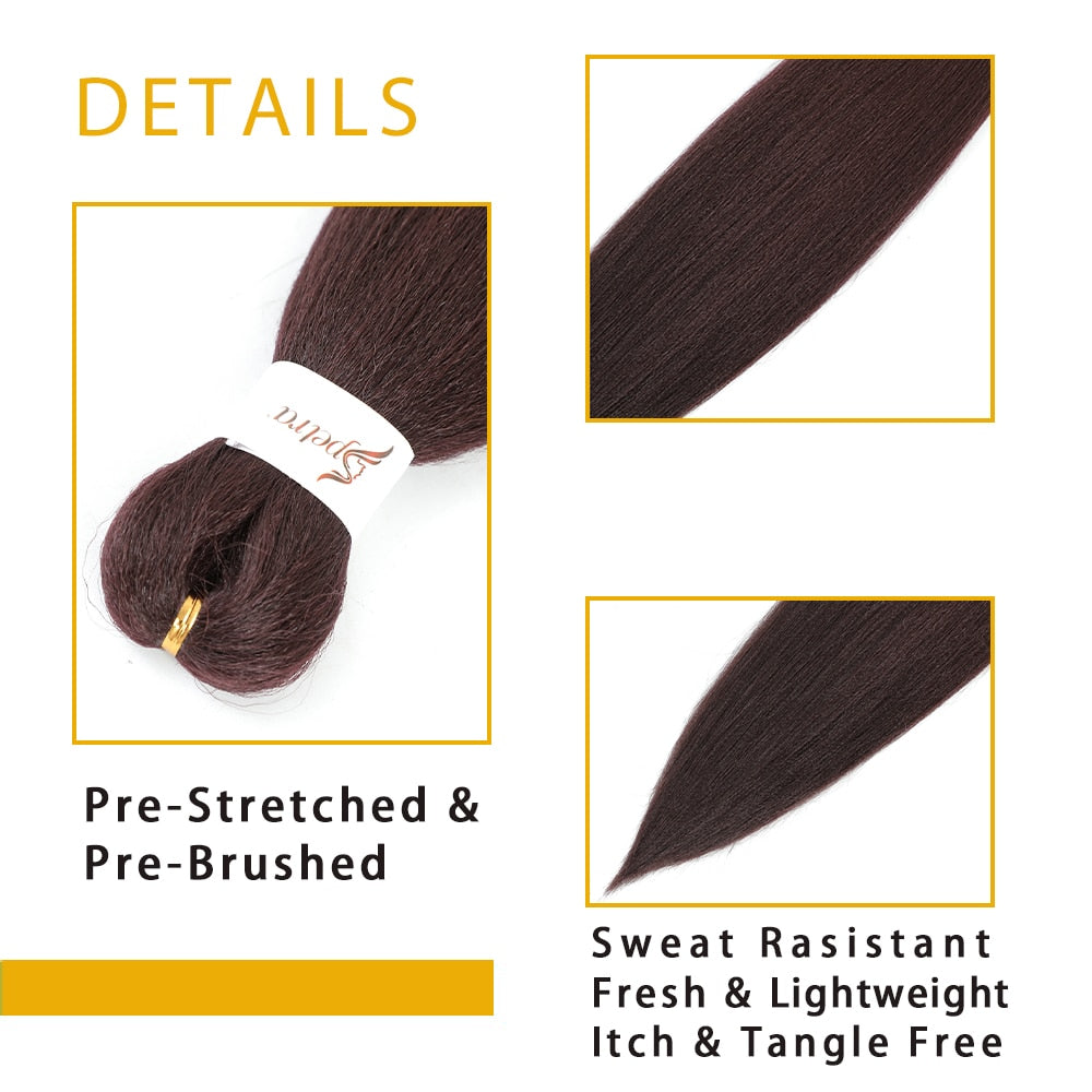 Synthetic Pre Stretched Braiding Hair Easy To Make Senegalese Box Braid Darker Wine Natural Soft EZ Braids Hair Bundles