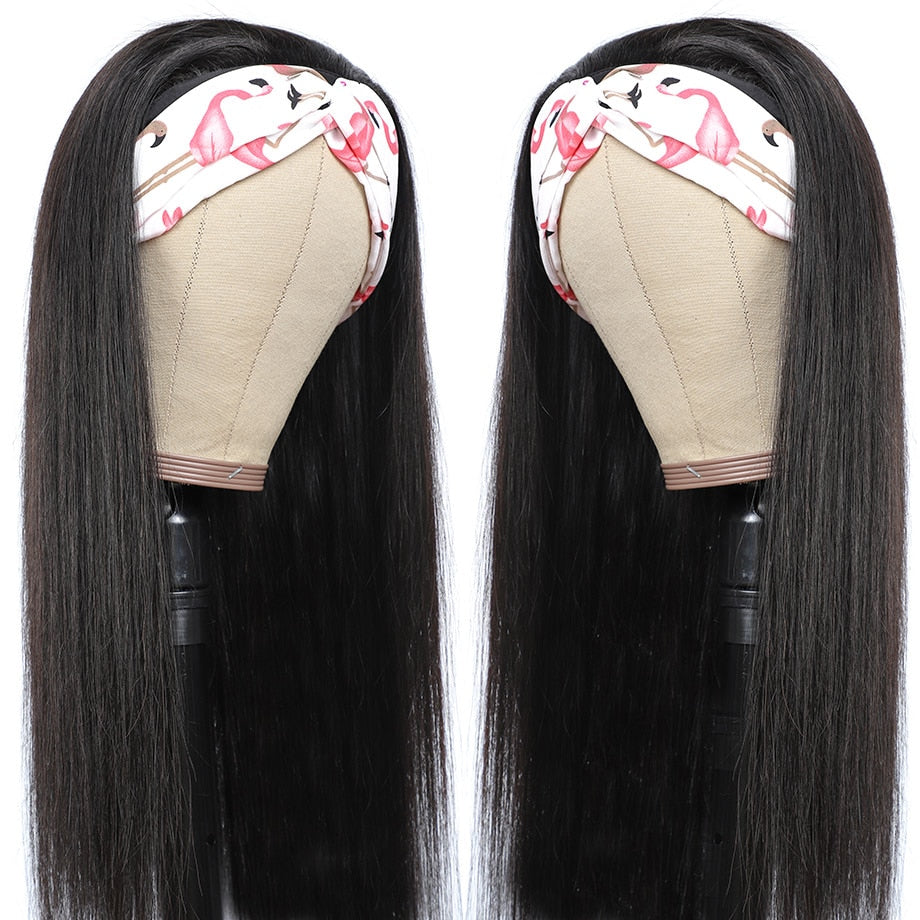 Headband Wig Human Hair Straight Glueless Brazilian Wigs For Black Women Remy