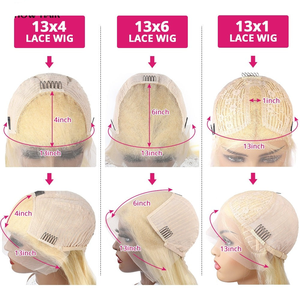 250 Density 13x6 Transparent HD Lace Frontal Wigs For Women Brazilian Remy 13x4 613 Blonde Body Wave Human Hair Wigs