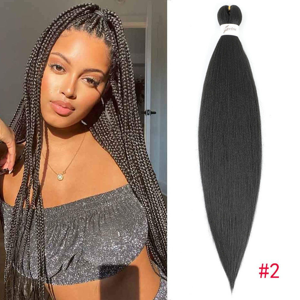 Synthetic Pre Stretched Braiding Hair Easy To Make Senegalese Box Braid Darker Wine Natural Soft EZ Braids Hair Bundles