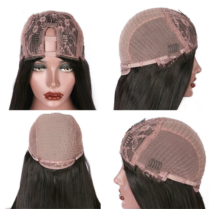 Short Bob Deep Free Part Afro Curly Black U Part Wig Brazilian Human Hair Wigs For Women with Baby Hair Glueless U Shape Wig