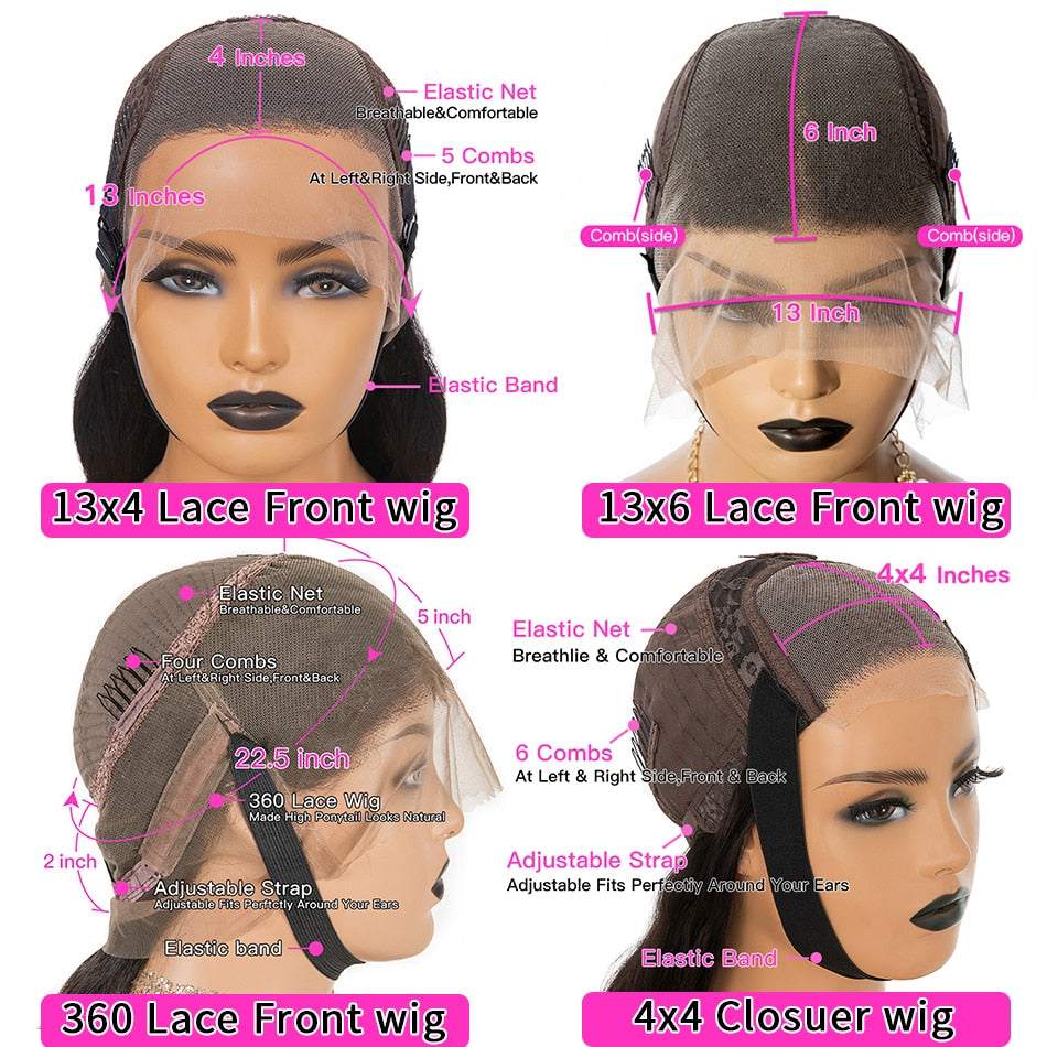 Body Wave Bob Wig Lace Front Human Hair Wigs 13x4 Short Bob HD Transparent Pre Plucked 4x4 Closure Lace Frontal Wig For Women