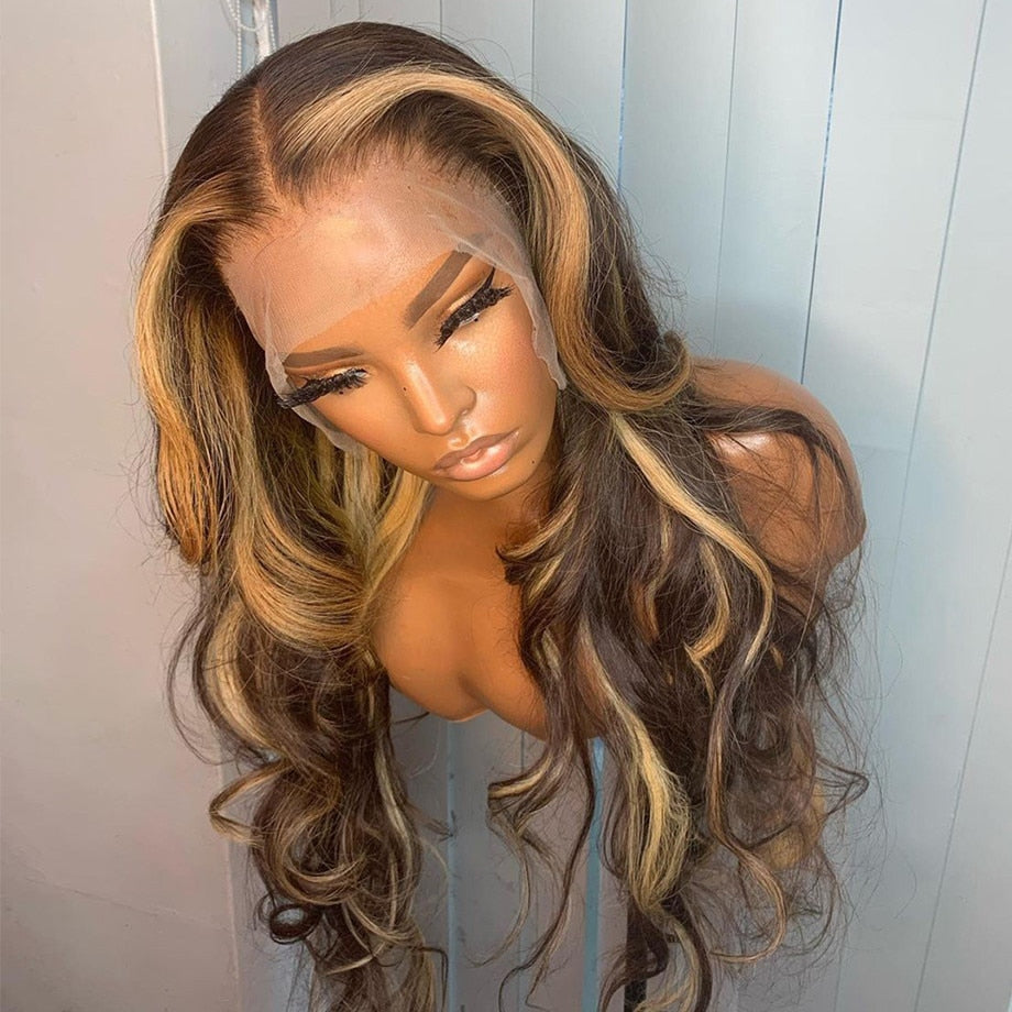 Highlight Wig Human Hair Honey Blonde Body Wave Lace Front Wig 30 32 Inch Brazilian Hair Wigs For Women 13x4 Hd Lace Frontal Wig