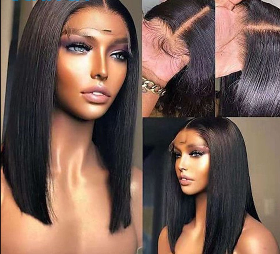 Ombre Brown Bone Straight Bob T Part Lace Front Human Hair Wig For Women Colored Brazilian Remy Hair Glueless 99j Red Wig