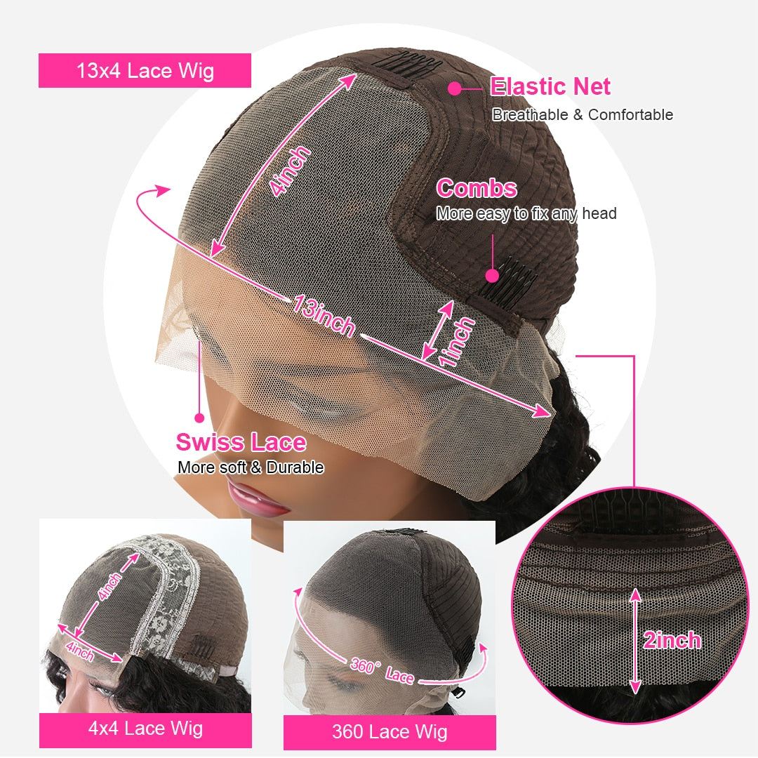 360 Full Lace Frontal Wig Human Hair Pre Plucked Brazilian Straight Human Hair Wigs For Women 13X4 HD Lace Frontal Wigs