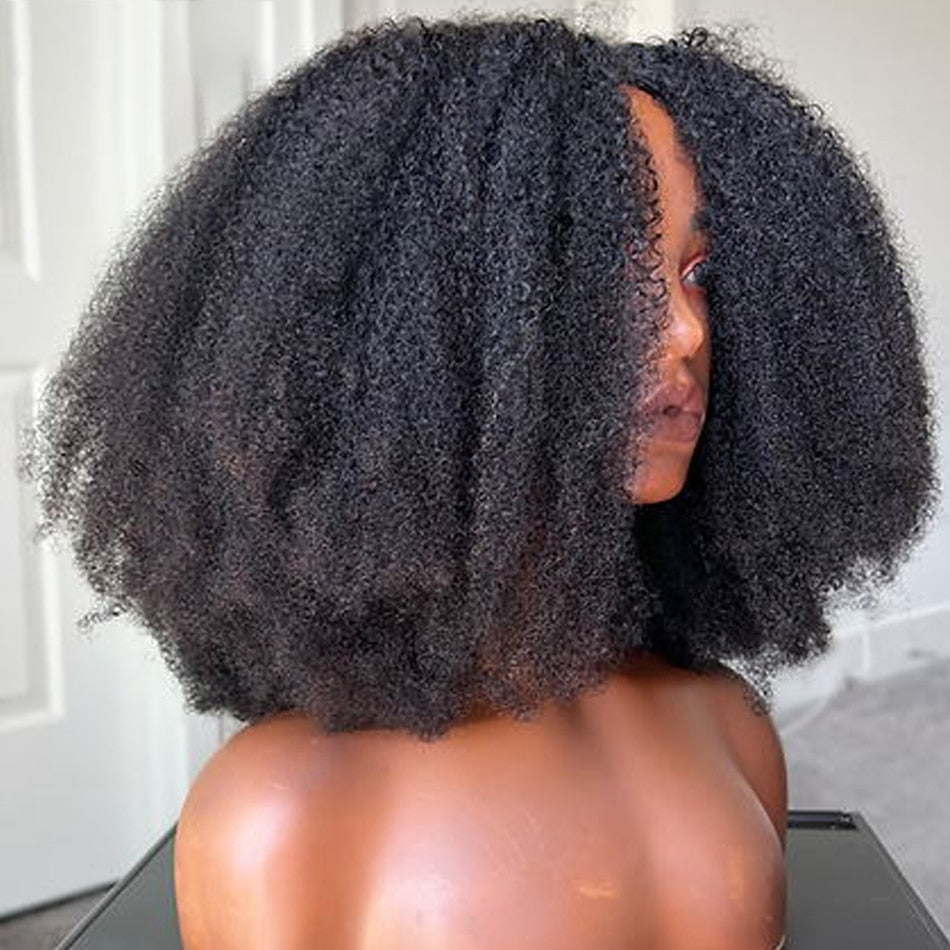 Short Bob Deep Free Part Afro Curly Black U Part Wig Brazilian Human Hair Wigs For Women with Baby Hair Glueless U Shape Wig