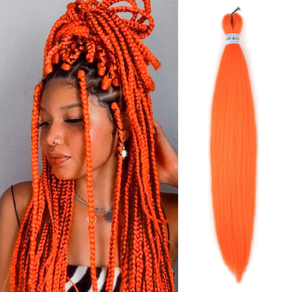 Synthetic Pre Stretched Braiding Hair Easy To Make Senegalese Box Braid Darker Wine Natural Soft EZ Braids Hair Bundles