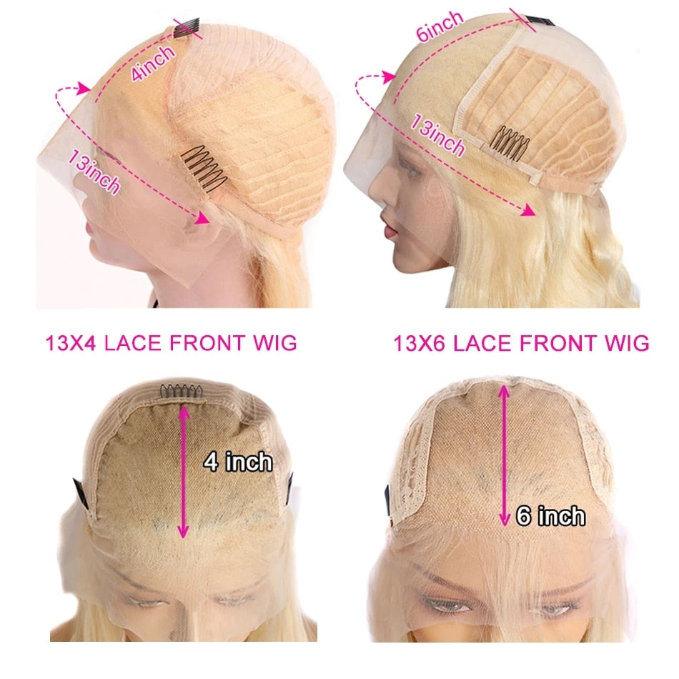 Blonde 613 Lace Frontal Wig 13x6 HD Lace Front Human Hair Wigs Pre plucked Straight Human Hair Wigs For Women 613 Short Bob Wig