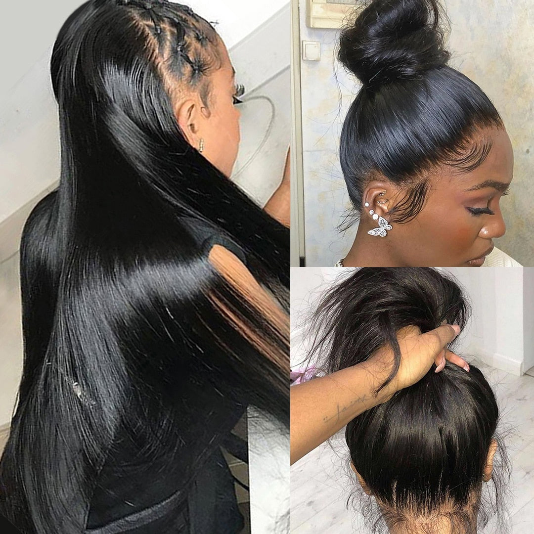 360 Full Lace Frontal Wig Human Hair Pre Plucked Brazilian Straight Human Hair Wigs For Women 13X4 HD Lace Frontal Wigs