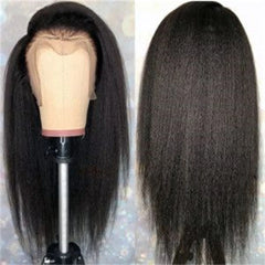 21.5 inch Small Size Cap Human Hair Wigs Peruvian 13x4 Kinky Straight Lace Front Wig For Black Women 4x4 Lace Closure Wig Remy