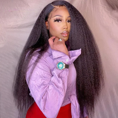 21.5 inch Small Size Cap Human Hair Wigs Peruvian 13x4 Kinky Straight Lace Front Wig For Black Women 4x4 Lace Closure Wig Remy