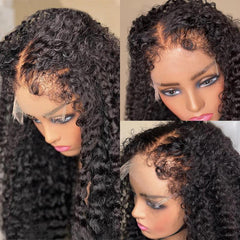 13x6 Curly Baby Hair Edges Wig 30 34 Inch Deep Wave Curly Lace Front Human Hair Wigs Transparent HD Lace Frontal Closure Wig