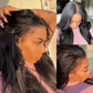 4C Hairline Edge Kinky Straight Wig Curly Baby Hair 13x4 HD Lace Frontal Wigs Brazilian Yaki Straight Wig Human Hair Ossilee
