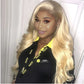 613 Blonde 13x6 HD Transparent Lace Front Human Hair Wigs Body Wave Tuneful Peruvian Remy Human Hair Wig 180% Lace Frontal Wig