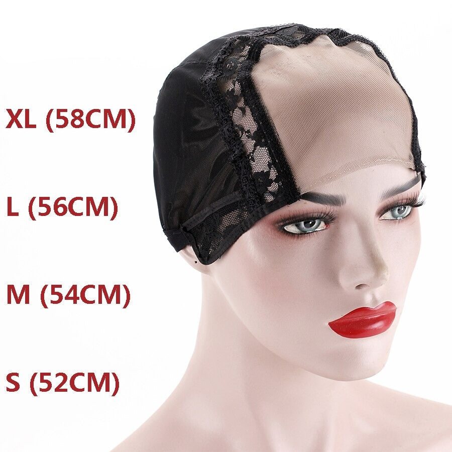 Ryalan Weave Lace Wig Caps Black with Adjustable Strap for Making