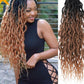 Goddess Faux Locs With Curly End Synthetic Crochet Braids Hair Extensions For Women Ombre Brown Color Messy Dreadlocks