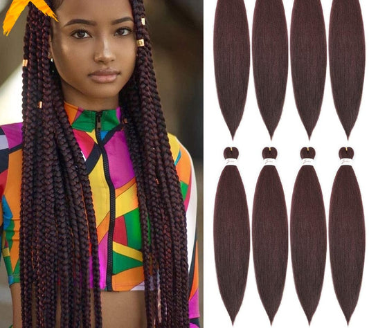 Synthetic Pre Stretched Braiding Hair Easy To Make Senegalese Box Braid Darker Wine Natural Soft EZ Braids Hair Bundles