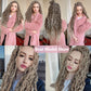 Goddess Faux Locs With Curly End Synthetic Crochet Braids Hair Extensions For Women Ombre Brown Color Messy Dreadlocks