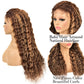Deep Wave 4x4/13x4 Frontal Wig P4/27 Highlight Wig Ombre Color Lace Front Human Hair Wigs For Woman