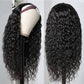 Headband Wig Human Hair Headband Scarf Wig Water Wave Human Hair Wigs for Women No Glue No Sew In