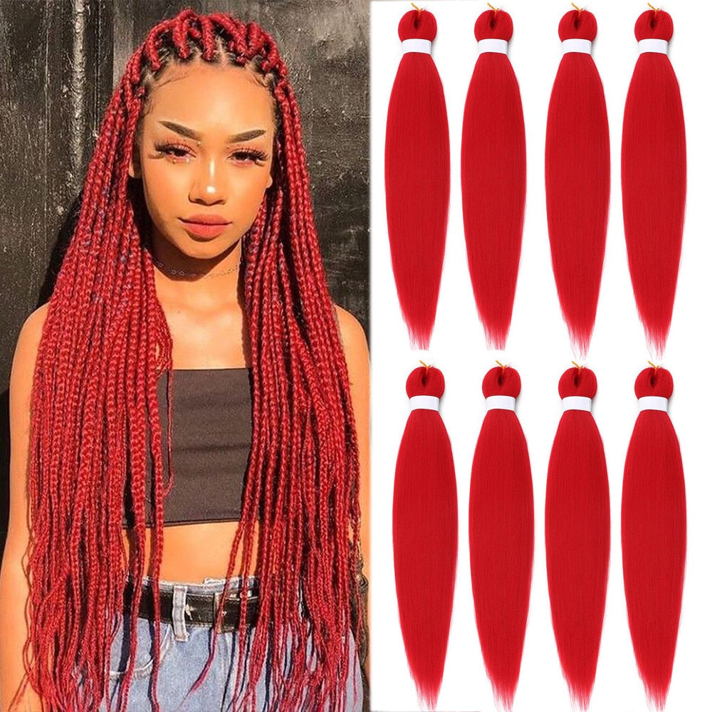 Synthetic Pre Stretched Braiding Hair Easy To Make Senegalese Box Braid Darker Wine Natural Soft EZ Braids Hair Bundles