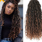 Synthetic Crochet Braids Hair Passion Twist River Goddess Braiding Hair Extension Ombre Brown Faux Locs With Curly Hair X-TRESS
