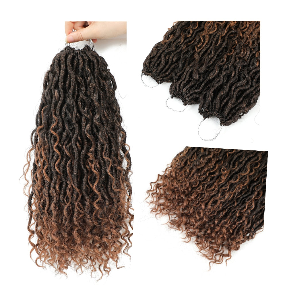 Synthetic Crochet Braids Hair Passion Twist River Goddess Braiding Hair  Extension Ombre Brown Faux Locs With