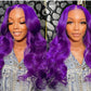 Violet Purple Color Full Lace 613 Wig 13x4  HD Transparent Lace Front Human Hair Wigs Body Wave 13x6 Lace Frontal Wig for Women