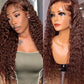 Chocolate Brown Lace Front Human Hair Wigs Deep Wave 13x4 HD Transparent Lace Frontal Wig Glueless Wig For Women