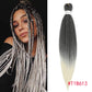 4Pcs Long Straight Pre Stretched Synthetic Braiding Hair Extensions Green Color Box Braid 24/30inches Rainbow Crochet Hair