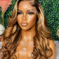 Ombre Ash Blonde Colored 13x6 Lace Frontal Wig Body Wave 5x5 Lace Closure Wig Brown Transparent Human Hair Wigs For Black Women