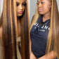 Hair Highlight Straight 13x4 Lace Front Human Hair Wigs Brazilian 4x4 Closure Wig 180 Density 5x5 Wig Ombre Lace Wig